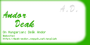 andor deak business card