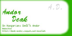 andor deak business card